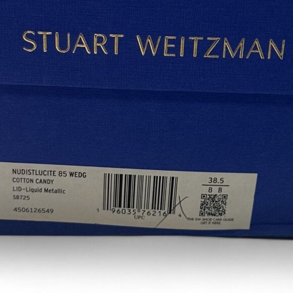 Stuart Weitzman NudistLucite 85 Wedge Heel Women's 38.5 EU, 8 B US Pink - Picture 14 of 14